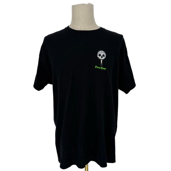 ForeEver Golf Skull Graphic T-Shirt Men's XL Black Casual Skeleton Golfing - Picture 1 of 5
